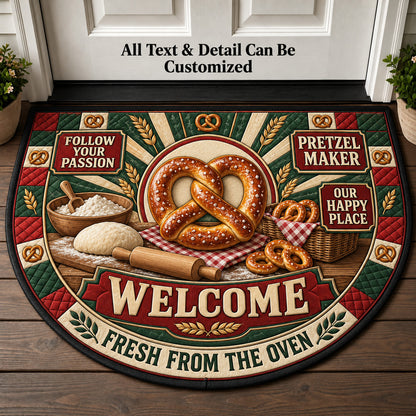 Pretzel Maker Personalized Half Round Mat | 5To9Vibe