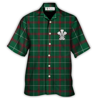Tartan Prince Of Wales Green Color - Unisex Hawaiian Shirt For Men and Women