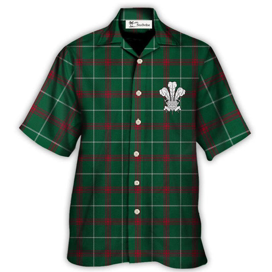 Tartan Prince Of Wales Green Color - Unisex Hawaiian Shirt For Men and Women