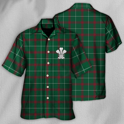 Tartan Prince Of Wales Green Color - Unisex Hawaiian Shirt For Men and Women