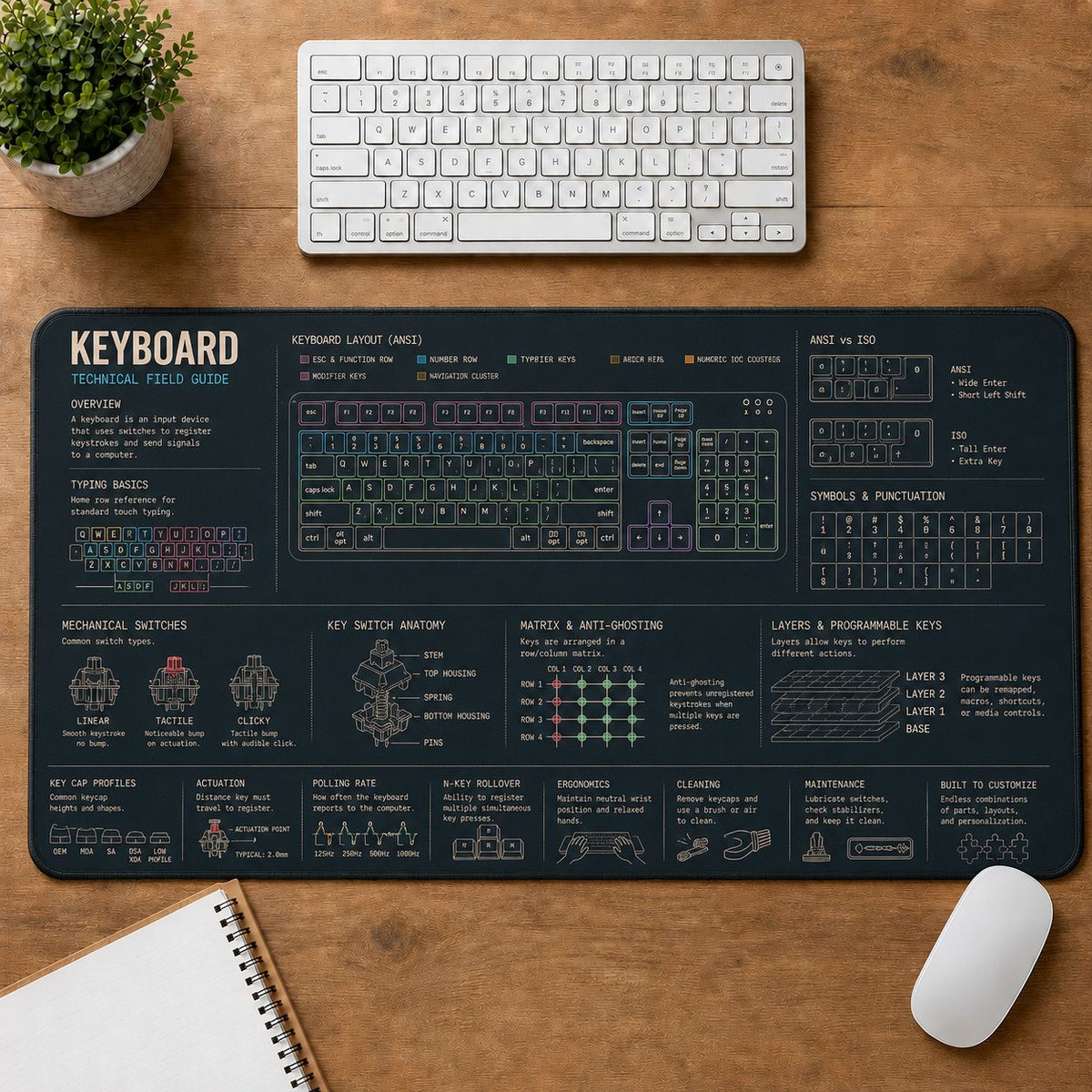 Programming Keyboard Digital Technology Reference Guide Desk Mat | 5To9Vibe