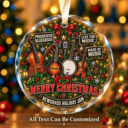 Progressive Bluegrass Personalized Glass Ornament | 5To9Vibe