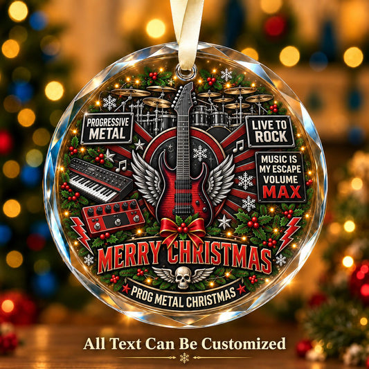 Progressive Metal Personalized Glass Ornament | 5To9Vibe