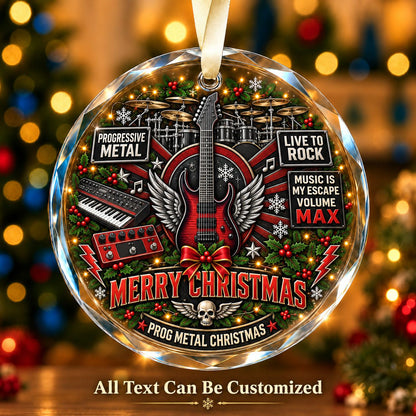 Progressive Metal Personalized Glass Ornament | 5To9Vibe