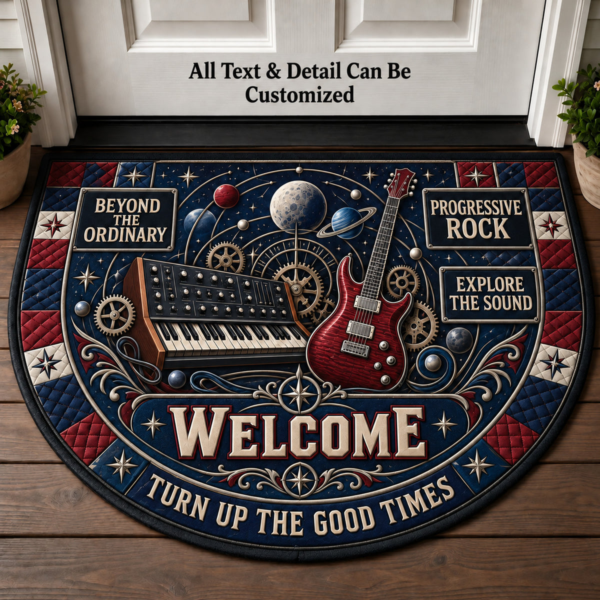 Progressive Rock Personalized Half Round Mat | 5To9Vibe