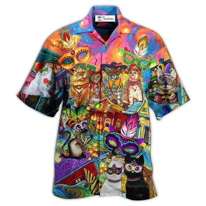 Hawaiian Shirt / Adults / S Cat Prom Lets Go Down Street Celebrate The Mardi Gras Festival - Hawaiian Shirt 