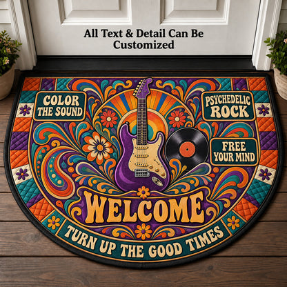 Psychedelic Rock Personalized Half Round Mat | 5To9Vibe