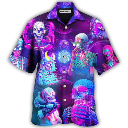 Skull Psychic Skull Face Future Style With Purple - Hawaiian Shirt 