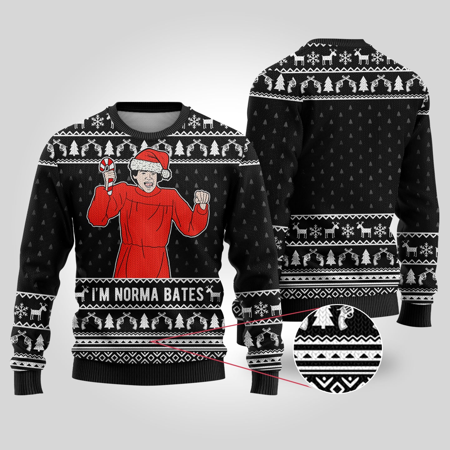 Psycho Ugly Christmas Sweater Black