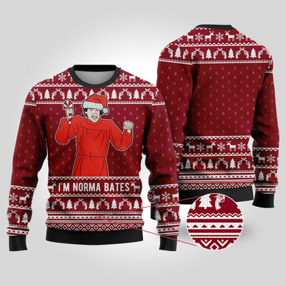 Psycho Ugly Christmas Sweater Cardinal Red