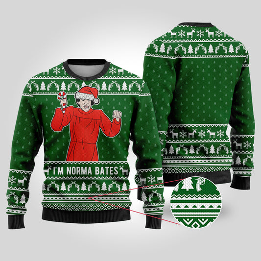 Psycho Ugly Christmas Sweater Forest Green