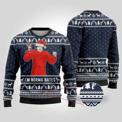 Psycho Ugly Christmas Sweater Navy