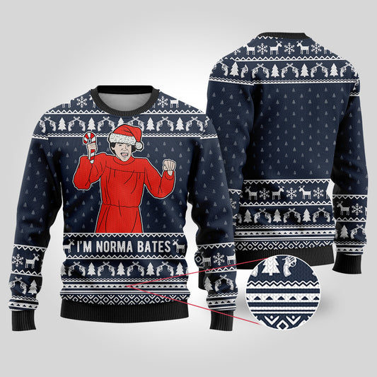 Psycho Ugly Christmas Sweater Navy