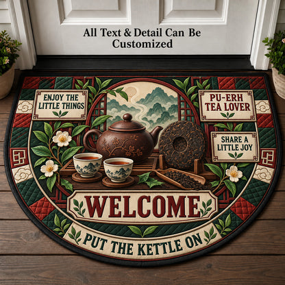 Pu-erh Tea Lover Personalized Half Round Mat | 5To9Vibe