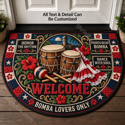 Puerto Rican Bomba Personalized Half Round Mat | 5To9Vibe
