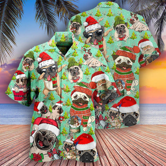 Pug Dog Merry Pugmas - Hawaiian Shirt 