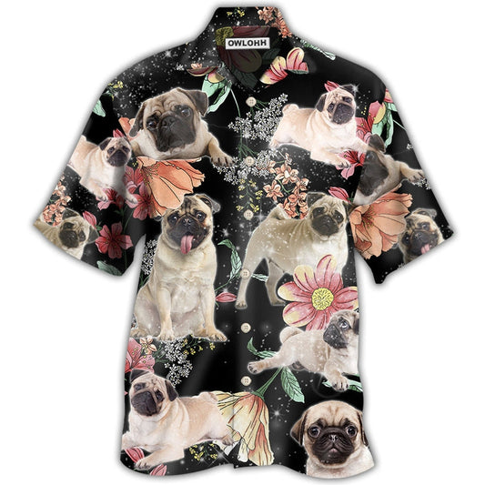 Hawaiian Shirt / Adults / S Pug Tropical Floral Style - Hawaiian Shirt 