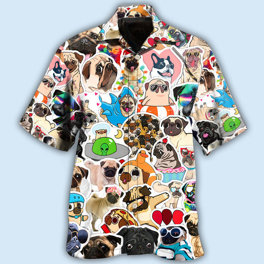 Pug So Funny Pug Style - Hawaiian Shirt 