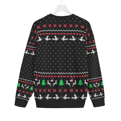 Pull My Hair Naughty Dinosaur Plus Size Ugly Christmas Sweater Adults