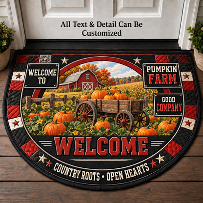 Pumpkin Farm Personalized Half Round Mat | 5To9Vibe