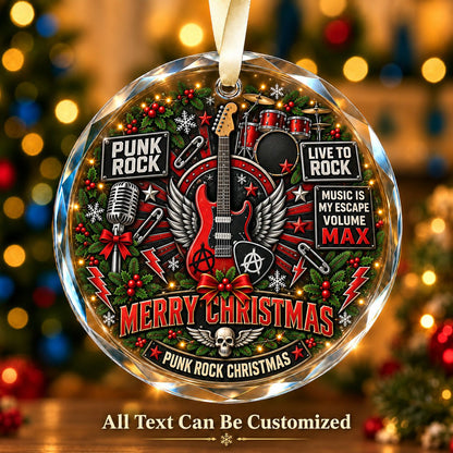 Punk Rock Personalized Glass Ornament | 5To9Vibe