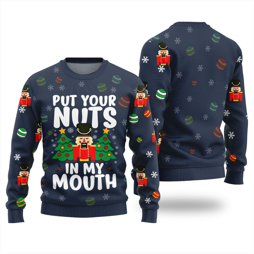 Put Your Nuts In My Mouth Inappropriate Xmas Sweater