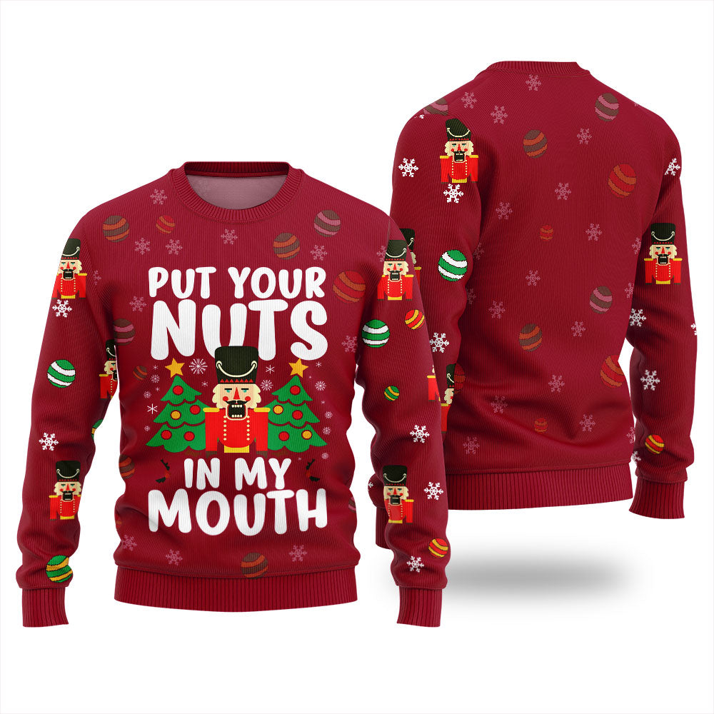 Put Your Nuts In My Mouth Inappropriate Xmas Sweater
