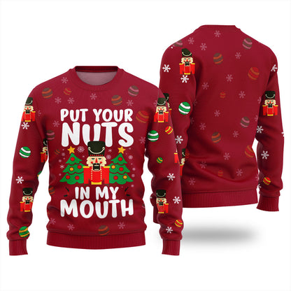 Put Your Nuts In My Mouth Inappropriate Xmas Sweater