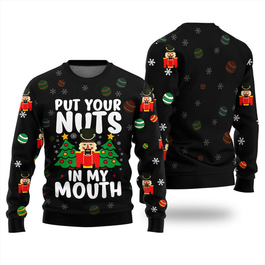 Put Your Nuts In My Mouth Inappropriate Xmas Sweater
