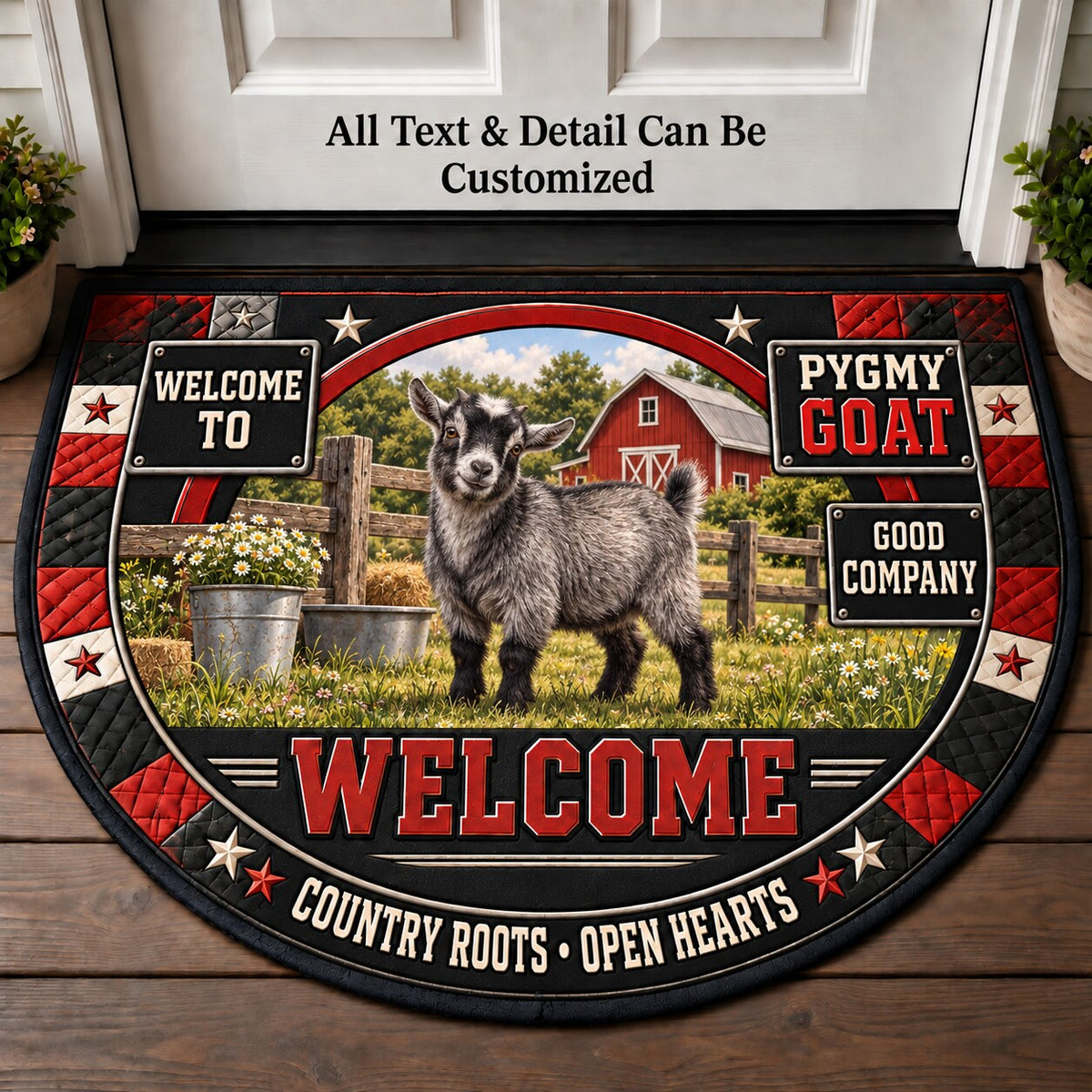 Pygmy Goat Personalized Half Round Mat | 5To9Vibe