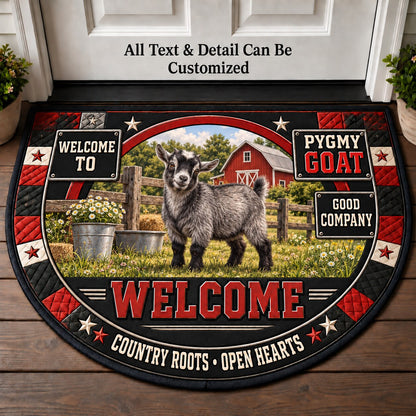 Pygmy Goat Personalized Half Round Mat | 5To9Vibe