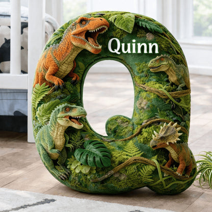 Dino and Princess Pillow Custom Name Gift  For Girls, Boys Irregular-Shaped Pillow Custom