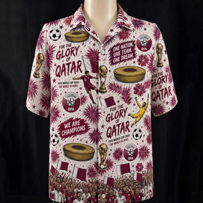 All Teams World Cup Champion Football Soccer Unisex Button-Up Hawaiian Shirt For Men & Women