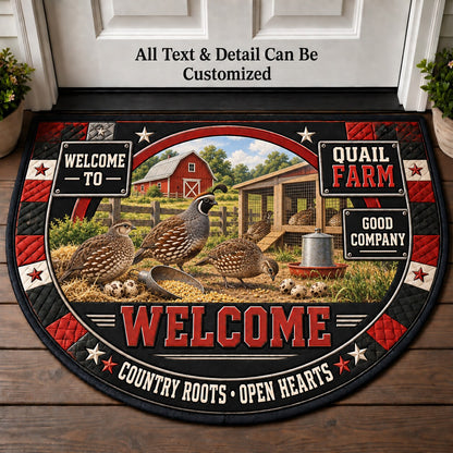 Quail Farm Personalized Half Round Mat | 5To9Vibe