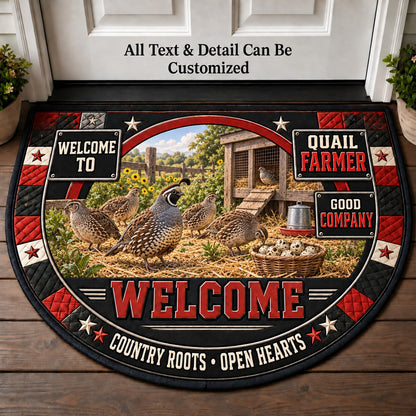 Quail Farmer Personalized Half Round Mat | 5To9Vibe