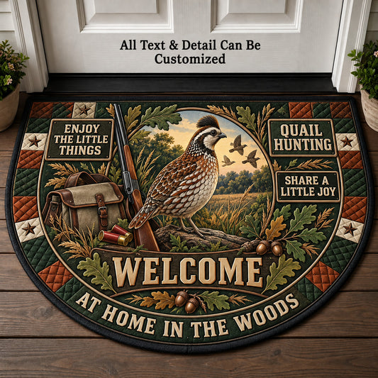 Quail Hunting Personalized Half Round Mat | 5To9Vibe