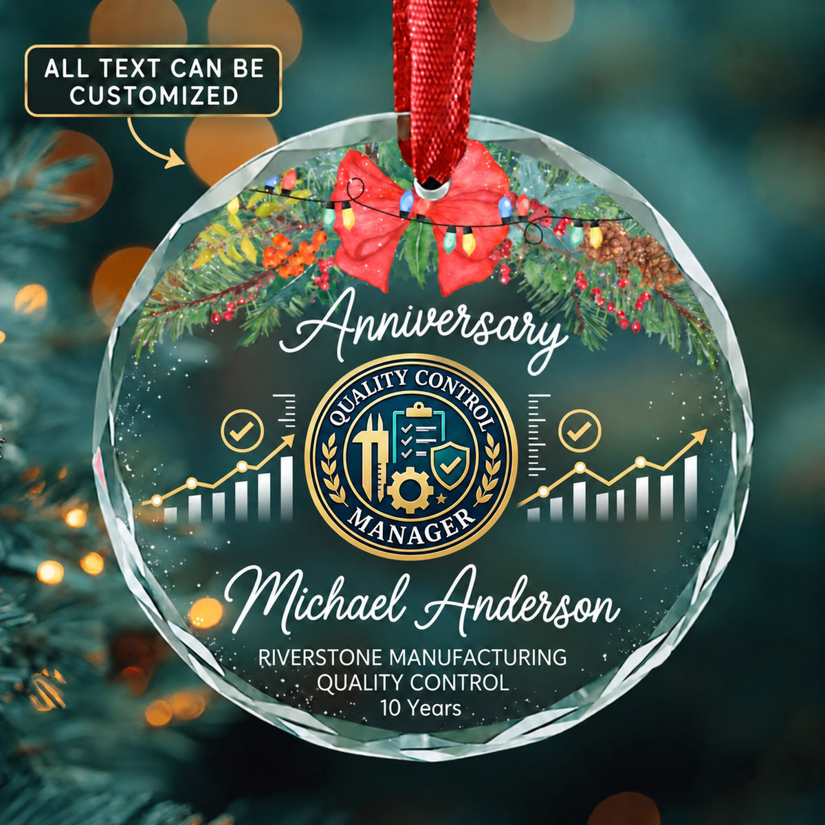 Quality Control Systems Managers Personalized Glass Ornament | 5To9Vibe