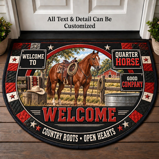 Quarter Horse Personalized Half Round Mat | 5To9Vibe