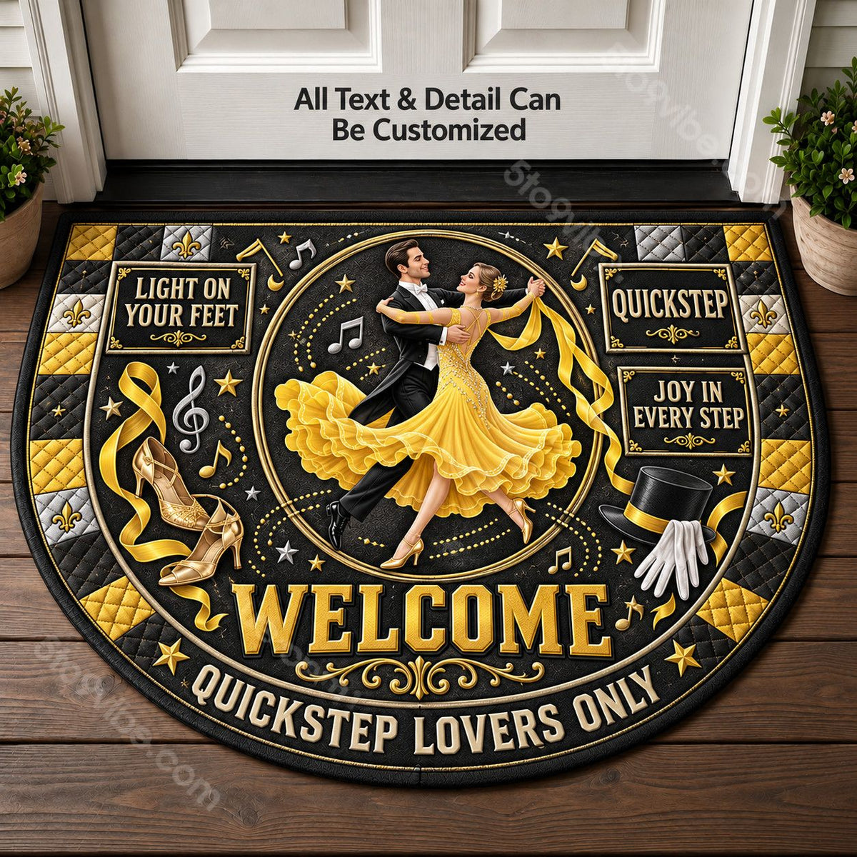 Quickstep Personalized Half Round Mat | 5To9Vibe