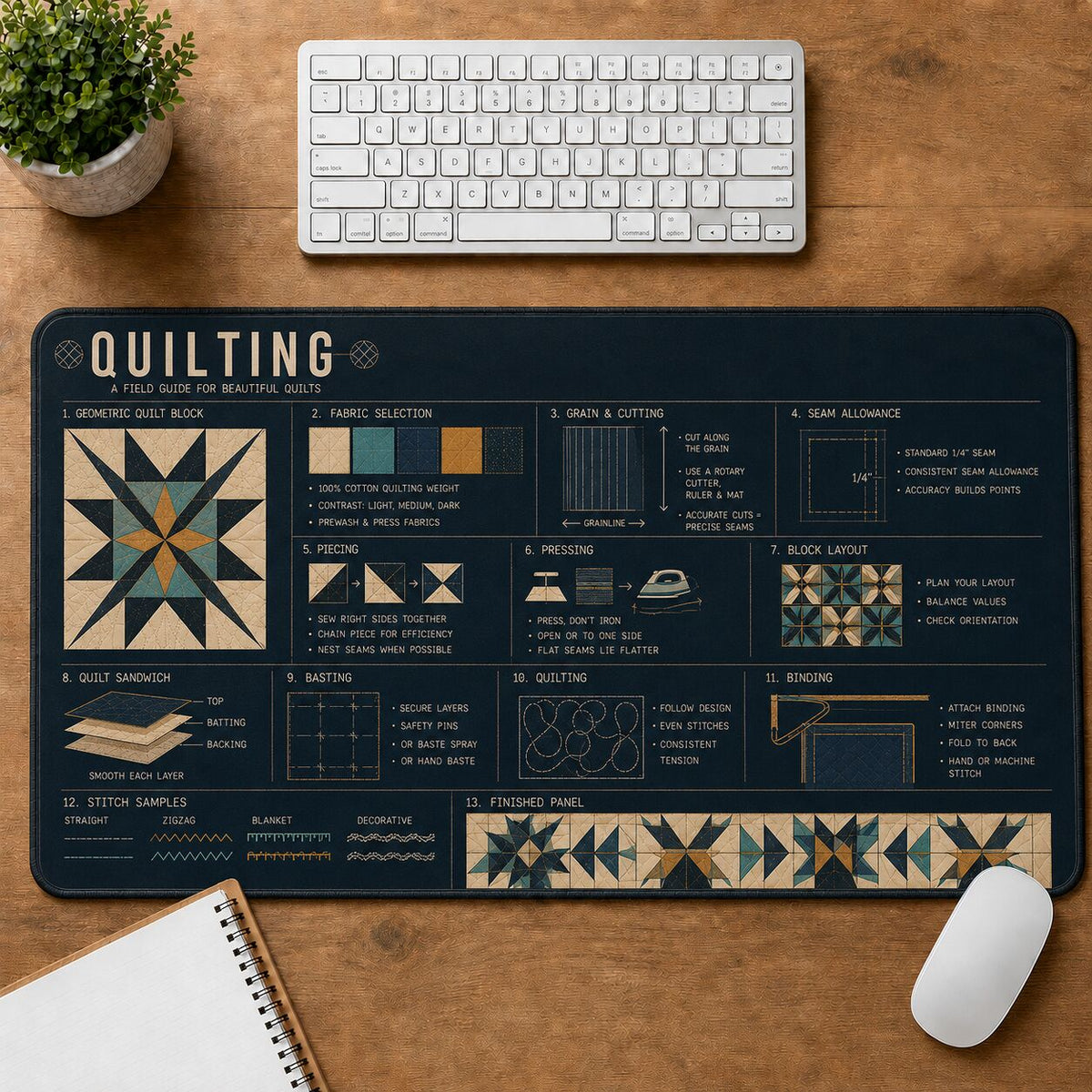 Quilting Creative Reference Guide Desk Mat | 5To9Vibe