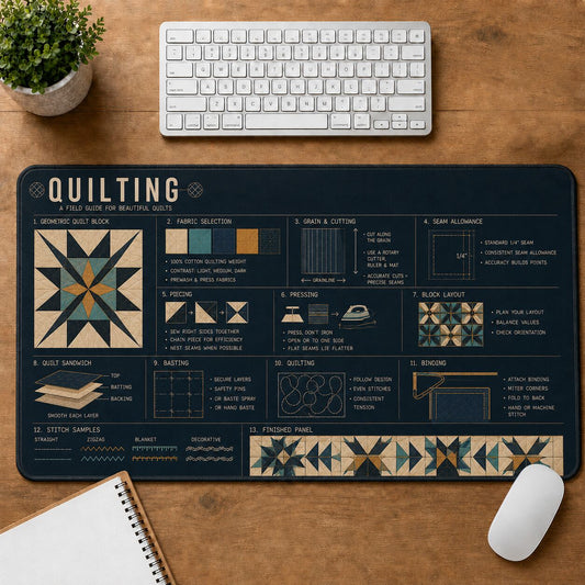 Quilting Creative Reference Guide Desk Mat | 5To9Vibe
