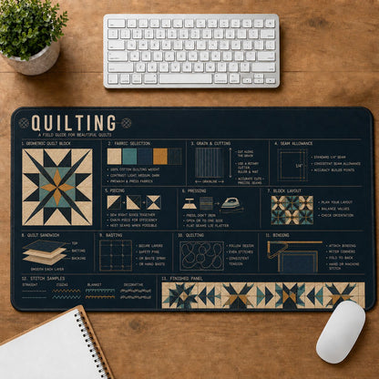 Quilting Creative Reference Guide Desk Mat | 5To9Vibe