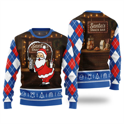 Quirky Santa Snack Bar Ugly Sweater