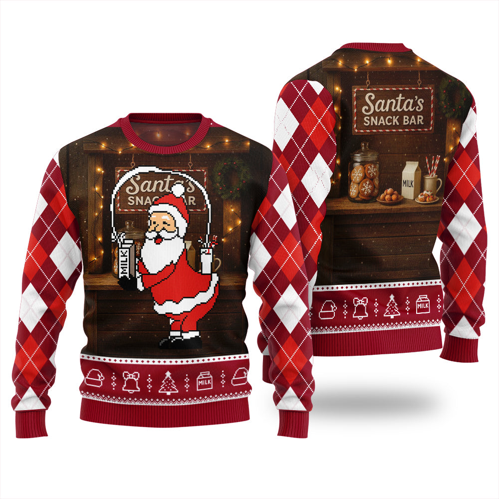 Quirky Santa Snack Bar Ugly Sweater