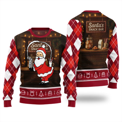 Quirky Santa Snack Bar Ugly Sweater