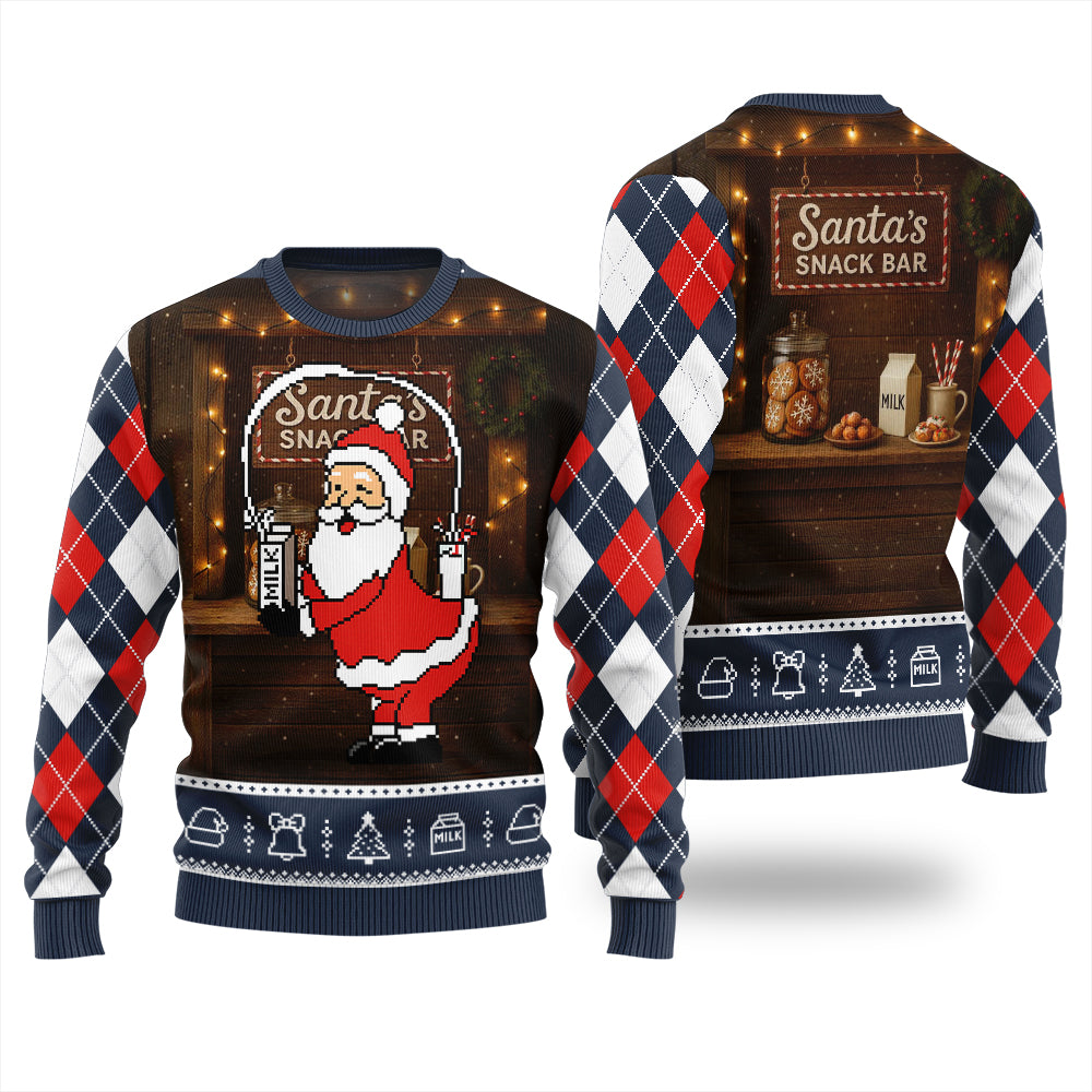 Quirky Santa Snack Bar Ugly Sweater