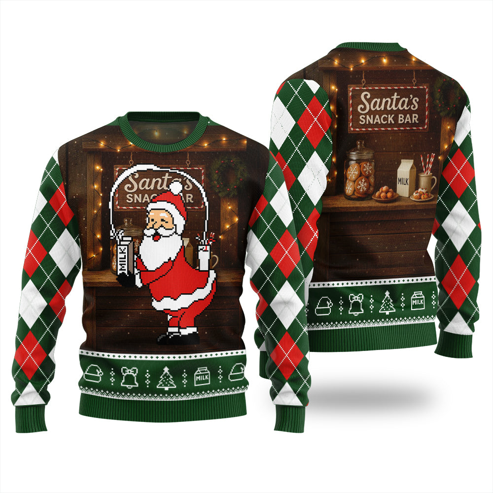 Quirky Santa Snack Bar Ugly Sweater