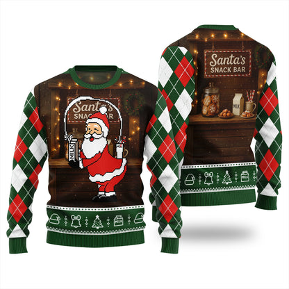 Quirky Santa Snack Bar Ugly Sweater