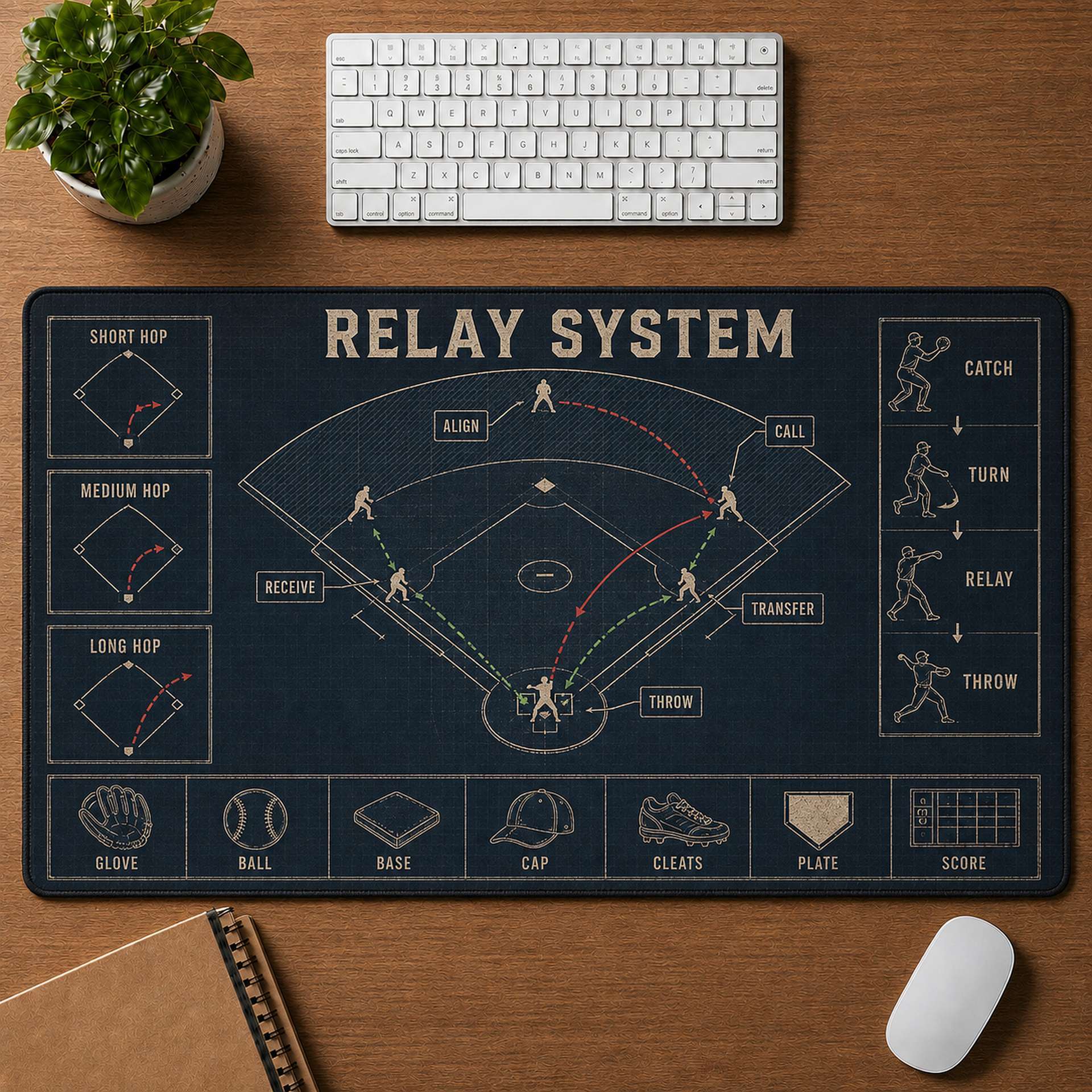 Relay System Blueprint Desk Mat | 5To9Vibe