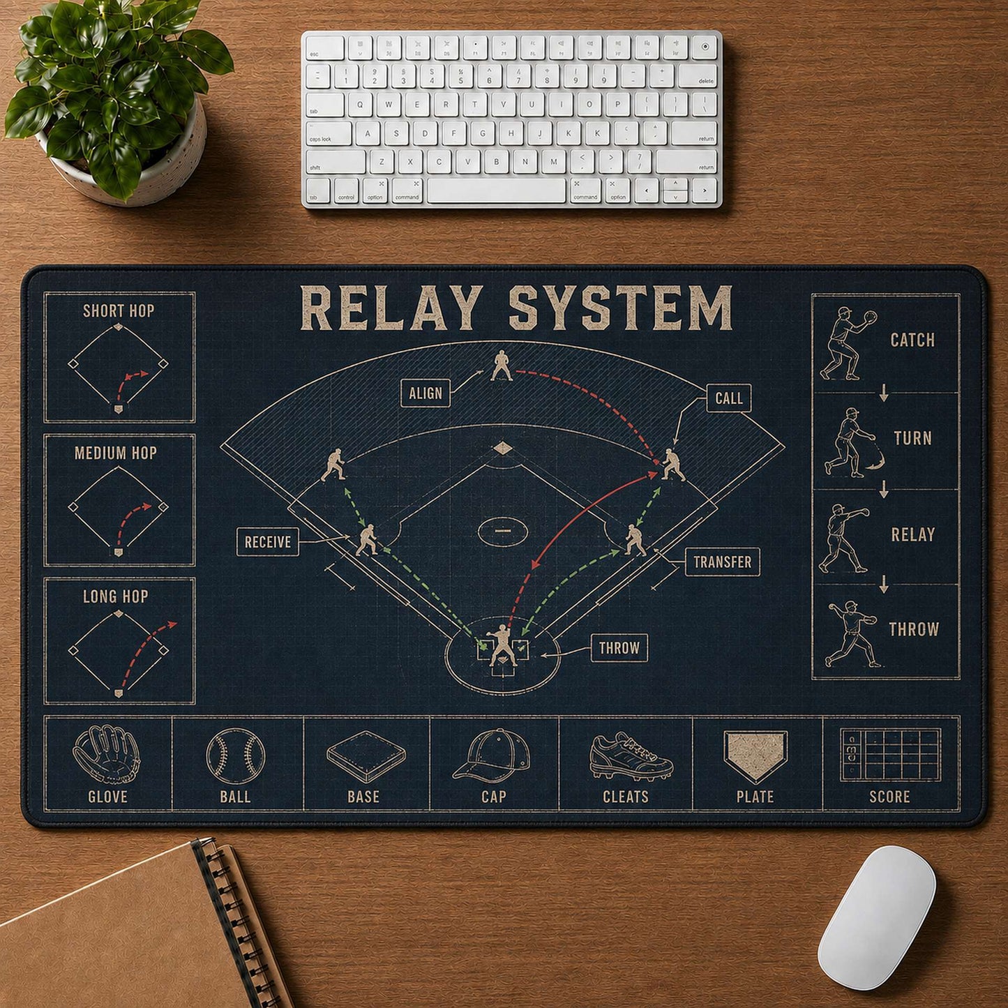 Relay System Blueprint Desk Mat | 5To9Vibe